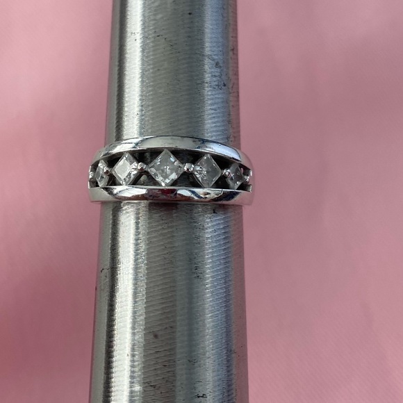 Sterling Silver With Cubic Zirconia Stones. Size 7 1/4 - Picture 3 of 7